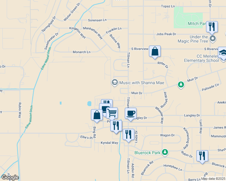 map of restaurants, bars, coffee shops, grocery stores, and more near 848 Cabernet Court in Gardnerville
