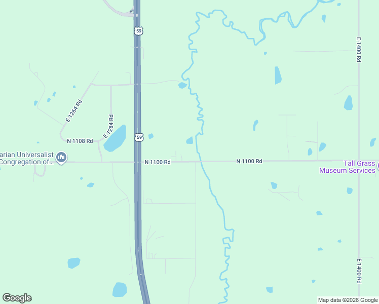 map of restaurants, bars, coffee shops, grocery stores, and more near 1320-1322 North 1100 Road in Lawrence