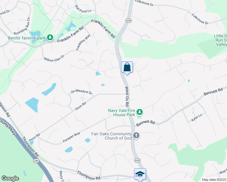 map of restaurants, bars, coffee shops, grocery stores, and more near 12614 Oxon Road in Herndon