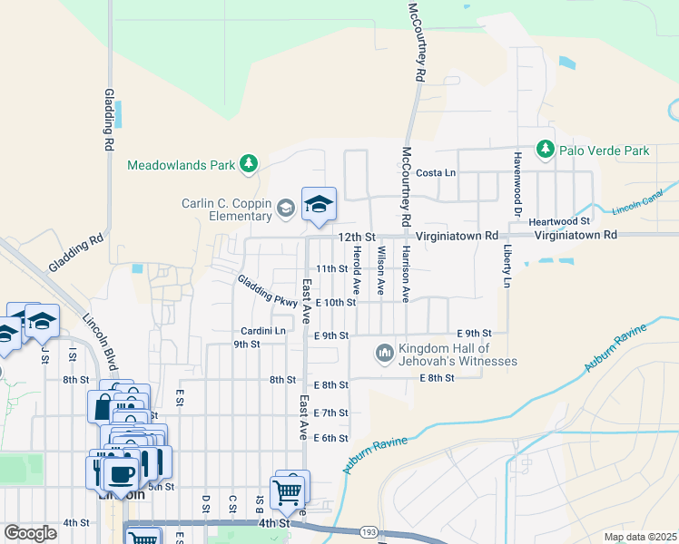 map of restaurants, bars, coffee shops, grocery stores, and more near 1067 Hoitt Avenue in Lincoln