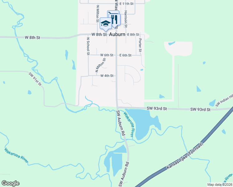 map of restaurants, bars, coffee shops, grocery stores, and more near 221 Washington Street in Auburn