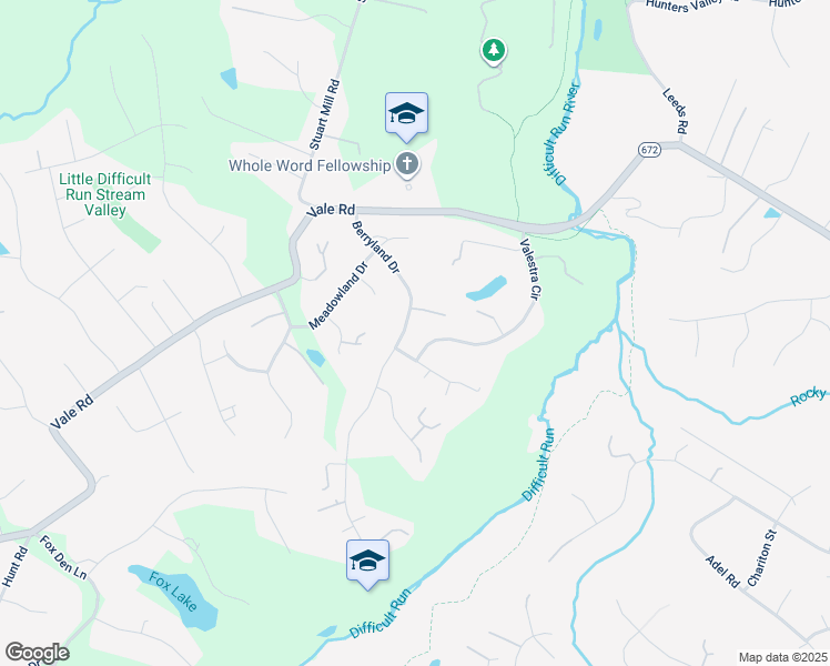 map of restaurants, bars, coffee shops, grocery stores, and more near 2717 Berryland Drive in Oakton