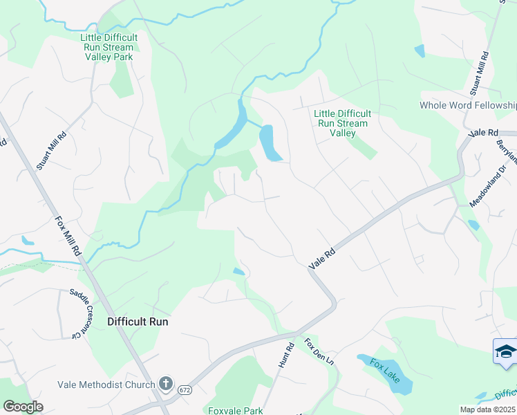 map of restaurants, bars, coffee shops, grocery stores, and more near 2818 Rifle Ridge Road in Oakton