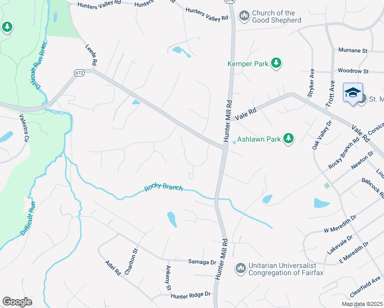 map of restaurants, bars, coffee shops, grocery stores, and more near 2624 Sledding Hill Road in Oakton