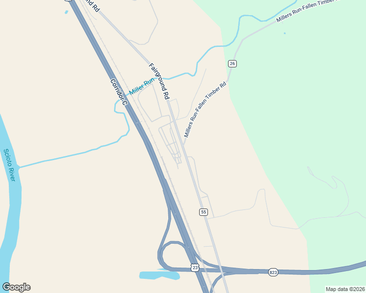 map of restaurants, bars, coffee shops, grocery stores, and more near 1126 Fairground Road in Lucasville