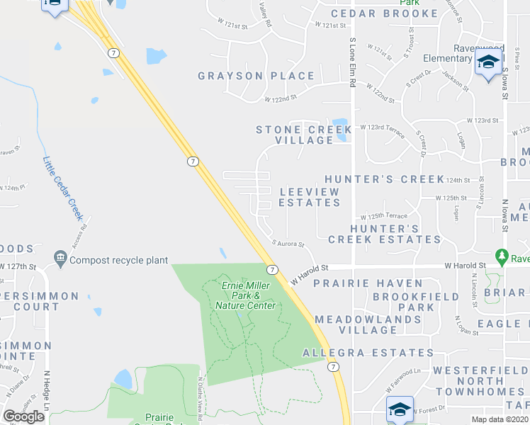 map of restaurants, bars, coffee shops, grocery stores, and more near 12523 Chelsea Street in Olathe