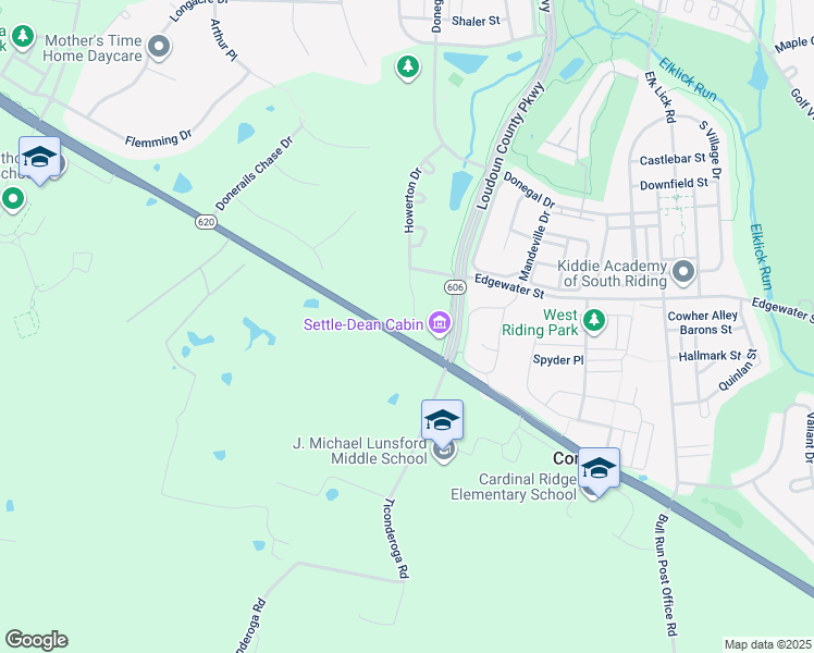 map of restaurants, bars, coffee shops, grocery stores, and more near 25813 Flyaway Court in Chantilly