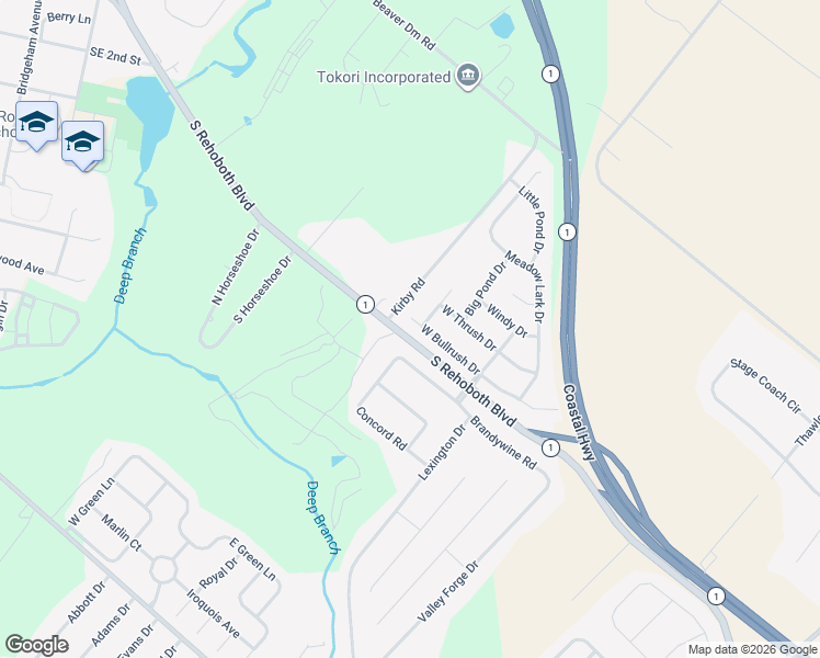 map of restaurants, bars, coffee shops, grocery stores, and more near 21 West Bullrush Drive in Milford