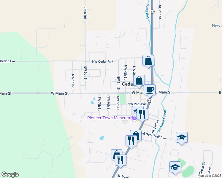 map of restaurants, bars, coffee shops, grocery stores, and more near 157 6th St in Cedaredge