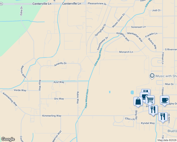 map of restaurants, bars, coffee shops, grocery stores, and more near 1155 Colorado Court in Gardnerville