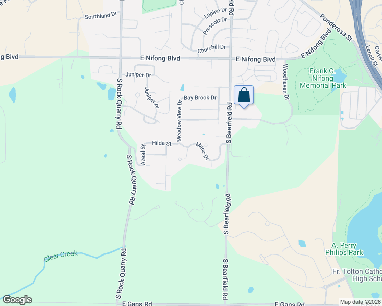 map of restaurants, bars, coffee shops, grocery stores, and more near Mace Drive in Columbia