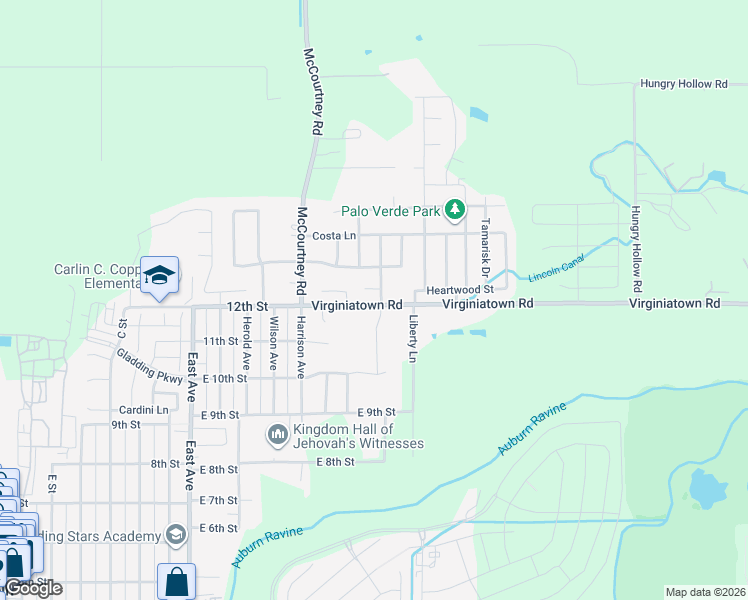 map of restaurants, bars, coffee shops, grocery stores, and more near 1256 Red Leaf Way in Lincoln