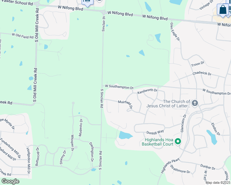 map of restaurants, bars, coffee shops, grocery stores, and more near 2009 Muirfield Drive in Columbia