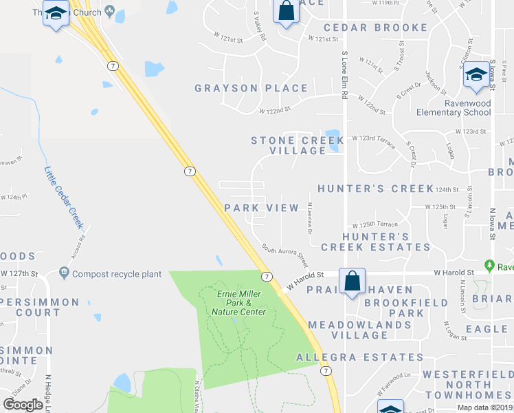 map of restaurants, bars, coffee shops, grocery stores, and more near 12523 Chelsea Street in Olathe