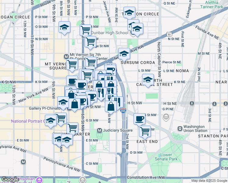 map of restaurants, bars, coffee shops, grocery stores, and more near 904 3rd Street Northwest in Washington