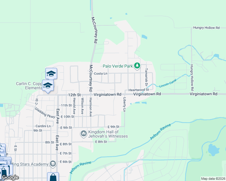 map of restaurants, bars, coffee shops, grocery stores, and more near 1256 Red Leaf Way in Lincoln