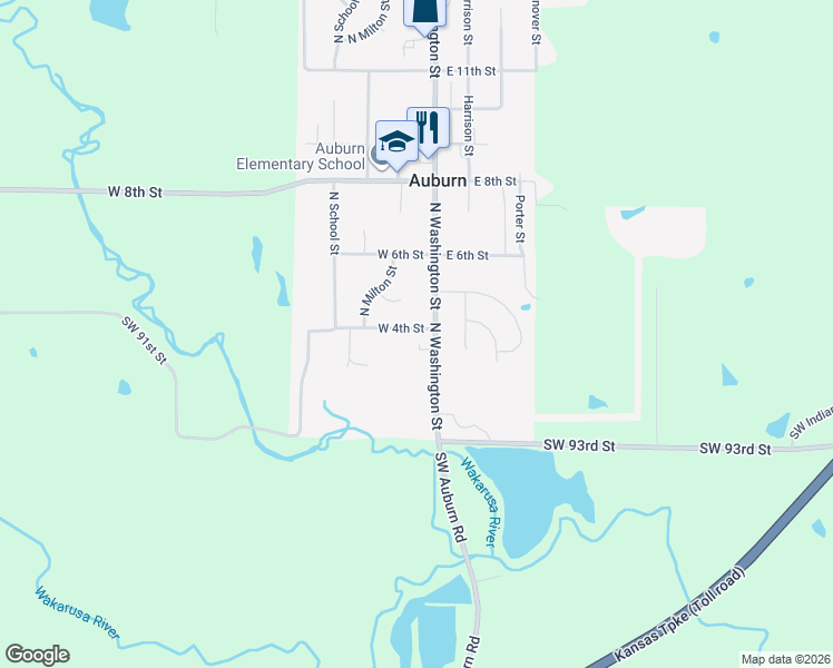 map of restaurants, bars, coffee shops, grocery stores, and more near 140 West 4th Street in Auburn