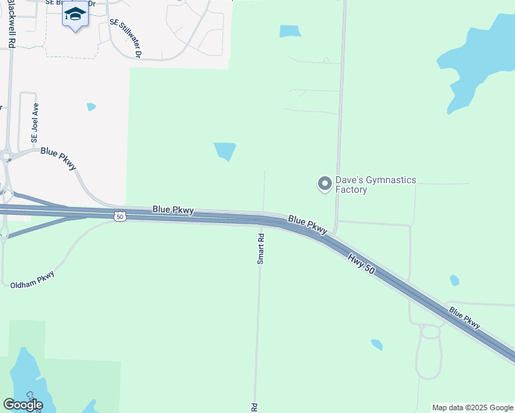 map of restaurants, bars, coffee shops, grocery stores, and more near 24310 East U.S. Highway 50 in Lee's Summit