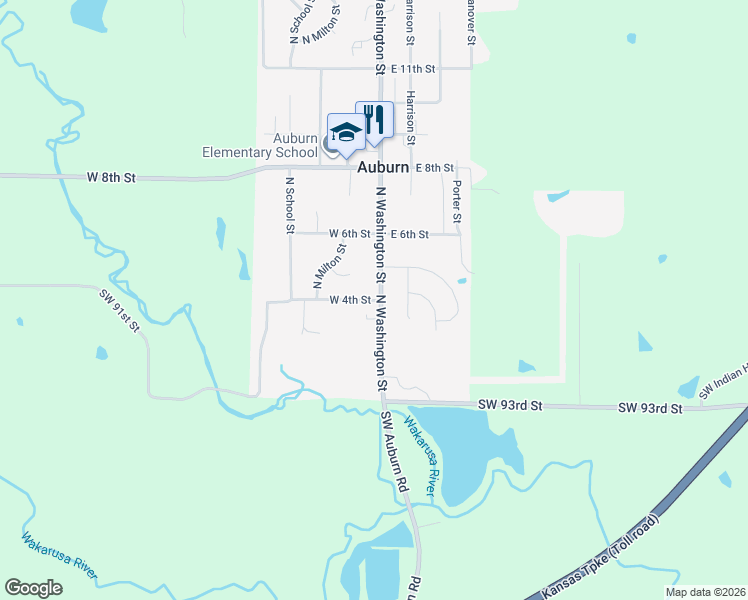 map of restaurants, bars, coffee shops, grocery stores, and more near 140 West 4th Street in Auburn