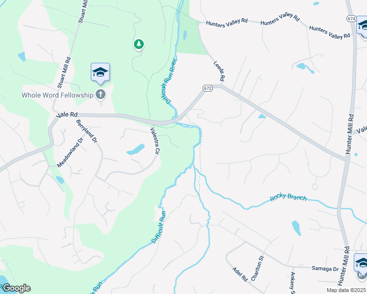 map of restaurants, bars, coffee shops, grocery stores, and more near 2709 Valestra Circle in Oakton