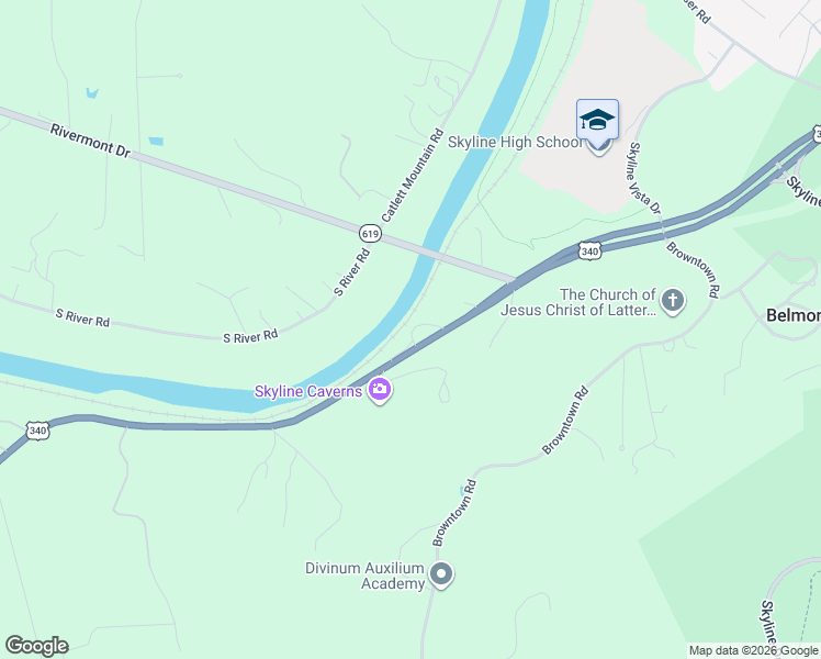 map of restaurants, bars, coffee shops, grocery stores, and more near 10509 Stonewall Jackson Highway in Front Royal