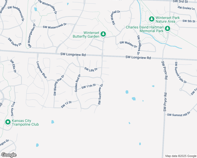map of restaurants, bars, coffee shops, grocery stores, and more near 1045 Southwest Sunflower Drive in Lee's Summit