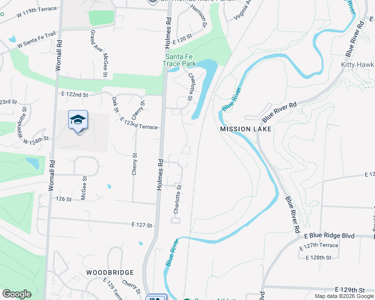 map of restaurants, bars, coffee shops, grocery stores, and more near 12377 Charlotte Street in Kansas City