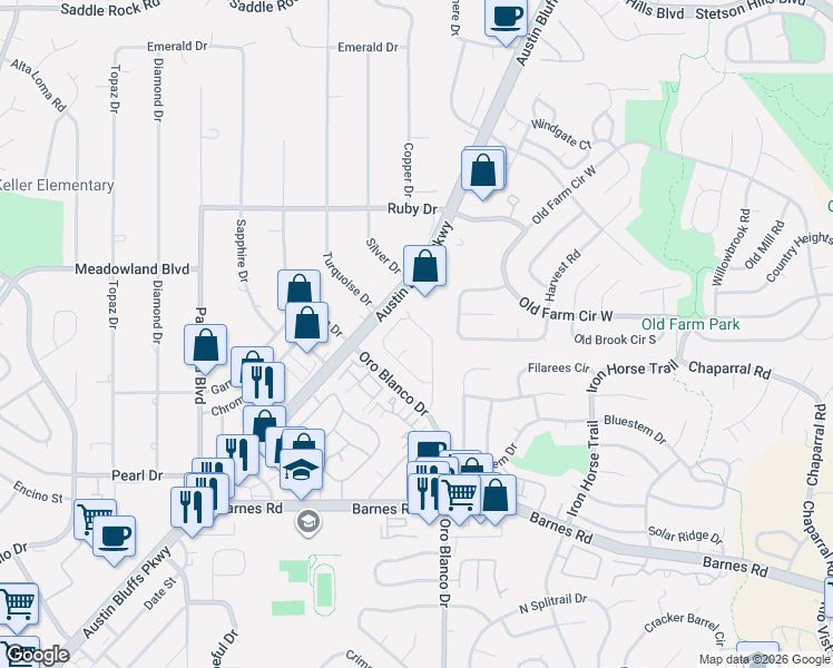 map of restaurants, bars, coffee shops, grocery stores, and more near 4815 Turquoise Circle in Colorado Springs