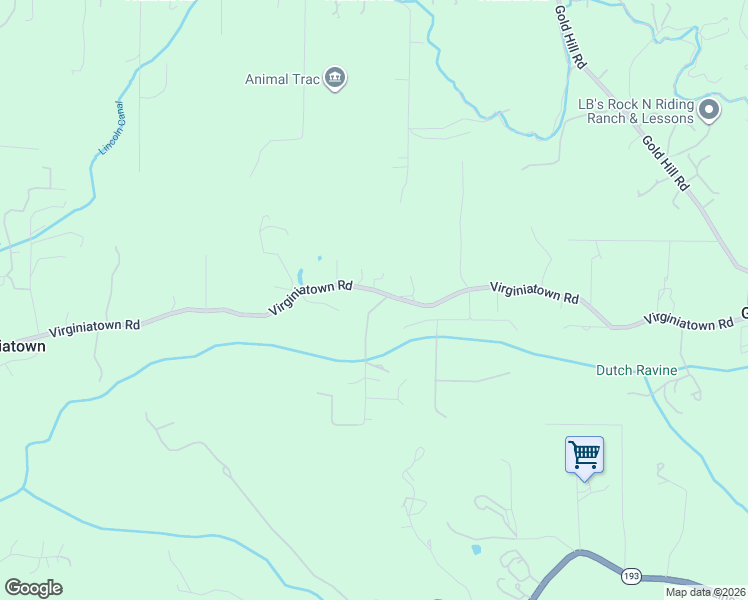 map of restaurants, bars, coffee shops, grocery stores, and more near 5705 Virginiatown Road in Newcastle