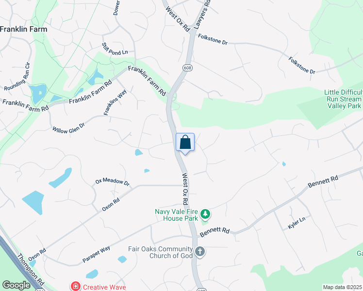 map of restaurants, bars, coffee shops, grocery stores, and more near 3135 West Ox Road in Herndon