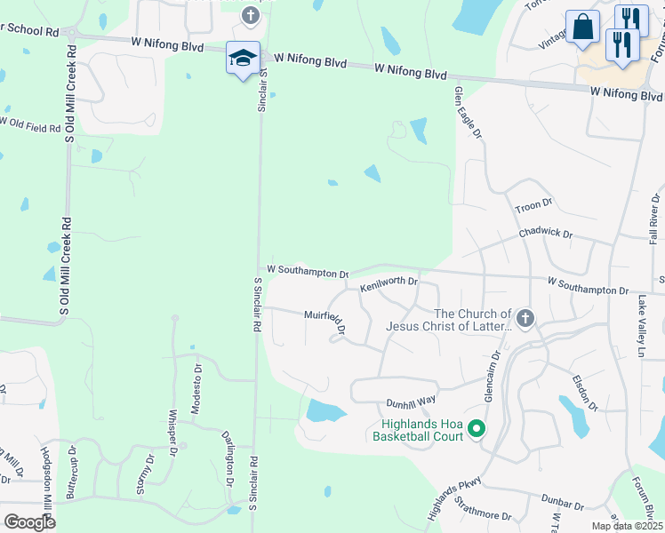map of restaurants, bars, coffee shops, grocery stores, and more near 1807 Kenilworth Drive in Columbia