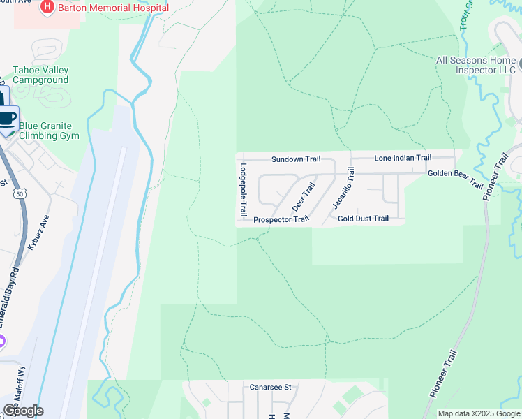 map of restaurants, bars, coffee shops, grocery stores, and more near 983 Turnback Trail in South Lake Tahoe