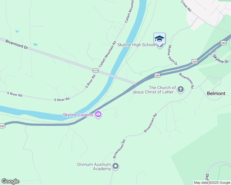 map of restaurants, bars, coffee shops, grocery stores, and more near 10509 Stonewall Jackson Highway in Front Royal