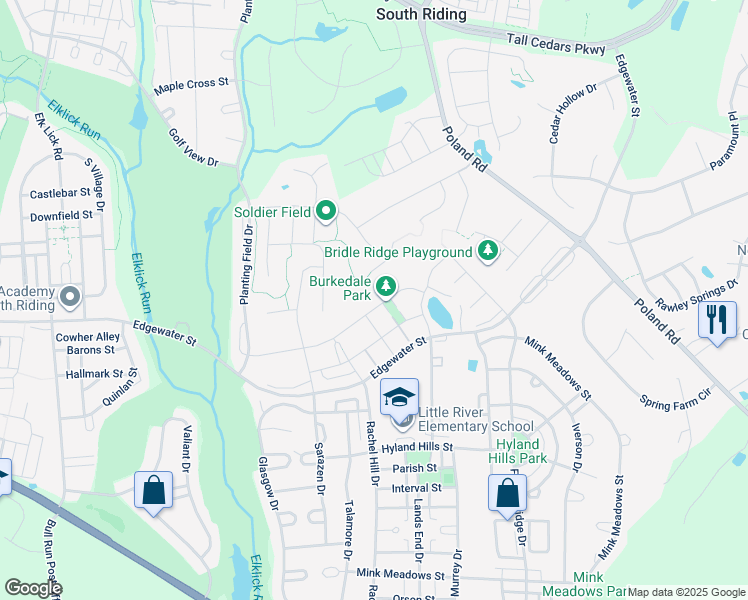 map of restaurants, bars, coffee shops, grocery stores, and more near 43360 Burke Dale Street in Chantilly