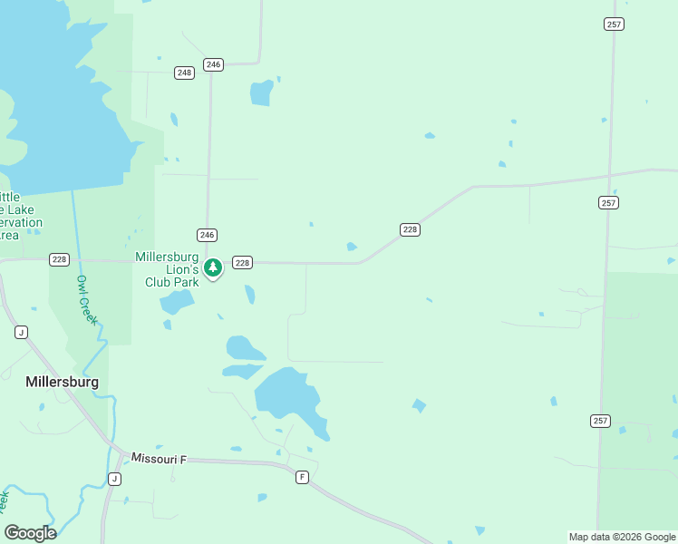map of restaurants, bars, coffee shops, grocery stores, and more near 2202 Co Road 228 in Fulton