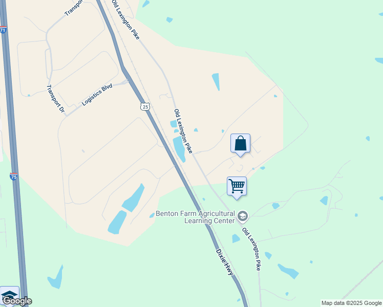 map of restaurants, bars, coffee shops, grocery stores, and more near Old Lexington Pike in Walton