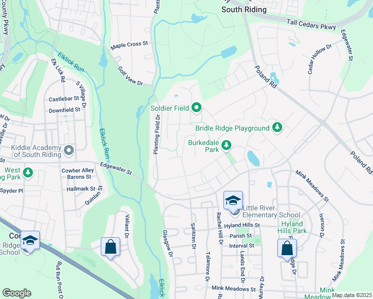 map of restaurants, bars, coffee shops, grocery stores, and more near 25870 Sarazen Drive in Chantilly