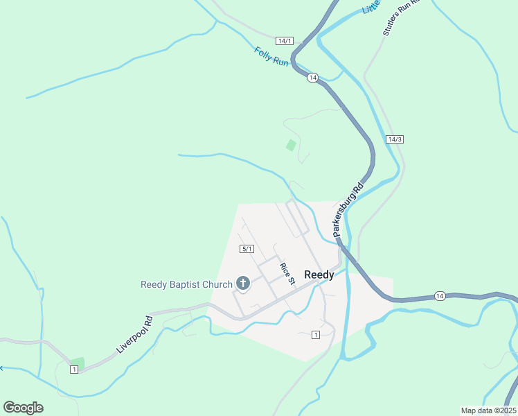 map of restaurants, bars, coffee shops, grocery stores, and more near Roosevelt Street in Reedy