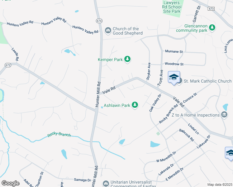 map of restaurants, bars, coffee shops, grocery stores, and more near 10301 Vale Road in Vienna