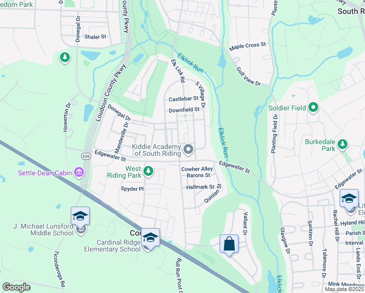 map of restaurants, bars, coffee shops, grocery stores, and more near 25827 Mews Terrace in South Riding