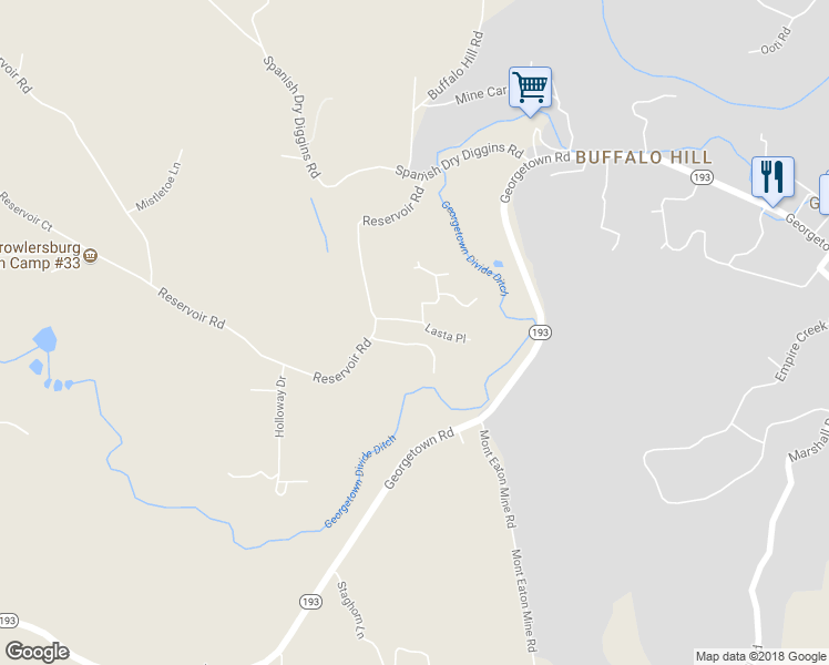 map of restaurants, bars, coffee shops, grocery stores, and more near 2991 Lasita Place in Georgetown