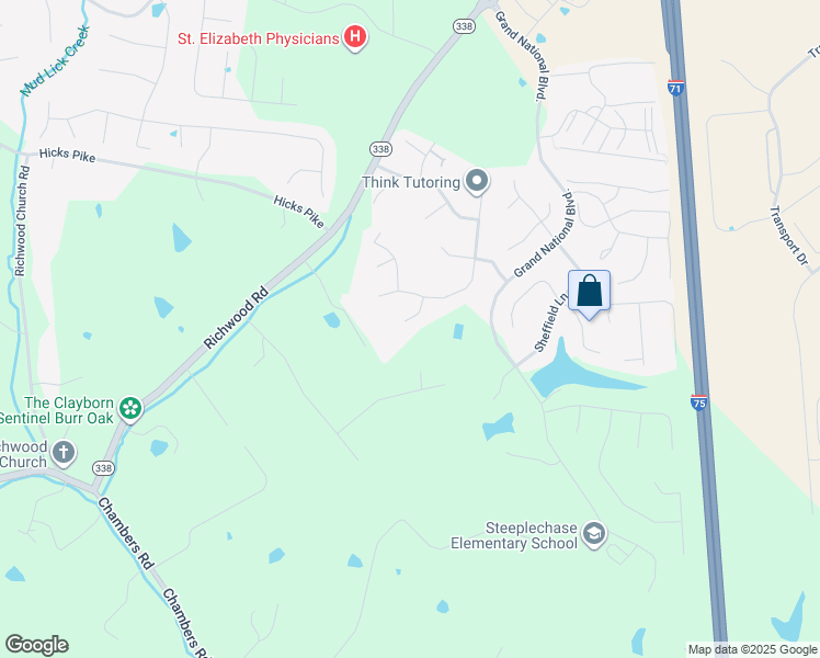 map of restaurants, bars, coffee shops, grocery stores, and more near 11575 Albright Court in Walton