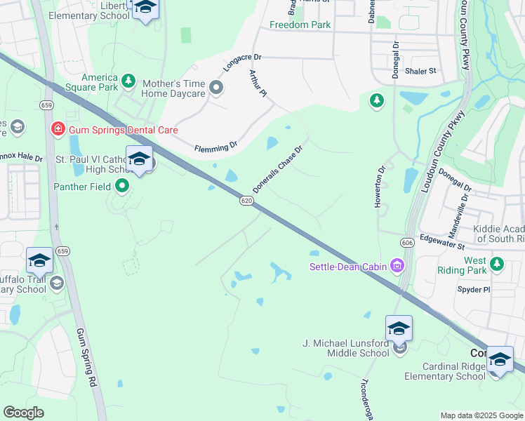 map of restaurants, bars, coffee shops, grocery stores, and more near 42555 Braddock Road in Chantilly