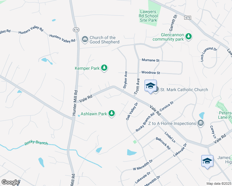 map of restaurants, bars, coffee shops, grocery stores, and more near 2406 Stryker Avenue in Vienna