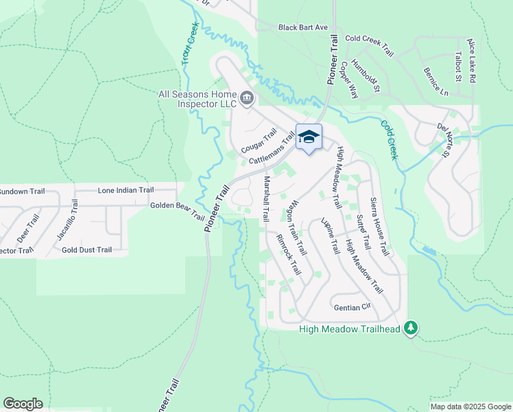 map of restaurants, bars, coffee shops, grocery stores, and more near 3018 Kokanee Trail in South Lake Tahoe