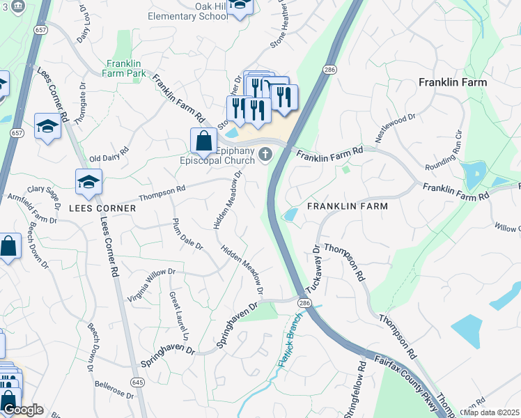 map of restaurants, bars, coffee shops, grocery stores, and more near 13300 Lockgate Place in Herndon
