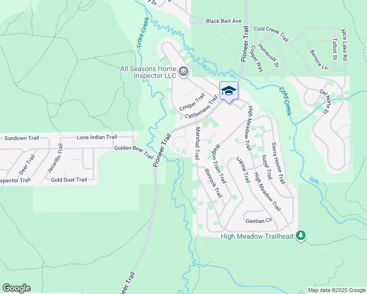 map of restaurants, bars, coffee shops, grocery stores, and more near 3018 Kokanee Trail in South Lake Tahoe
