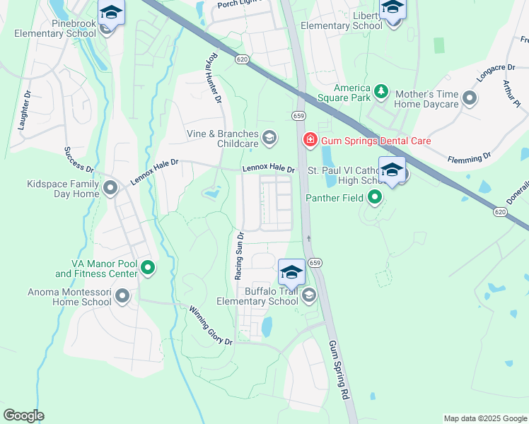 map of restaurants, bars, coffee shops, grocery stores, and more near 25888 Sycamore Grove Place in Aldie