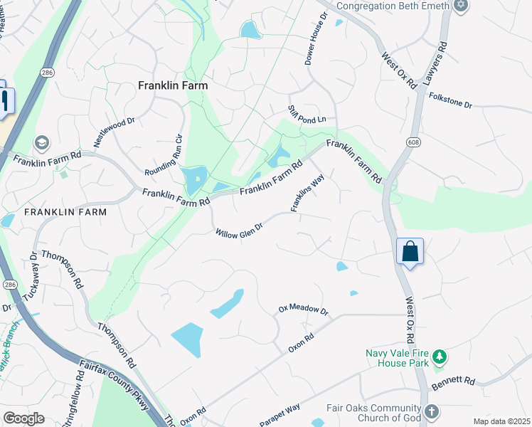 map of restaurants, bars, coffee shops, grocery stores, and more near 3287 Willow Glen Drive in Herndon