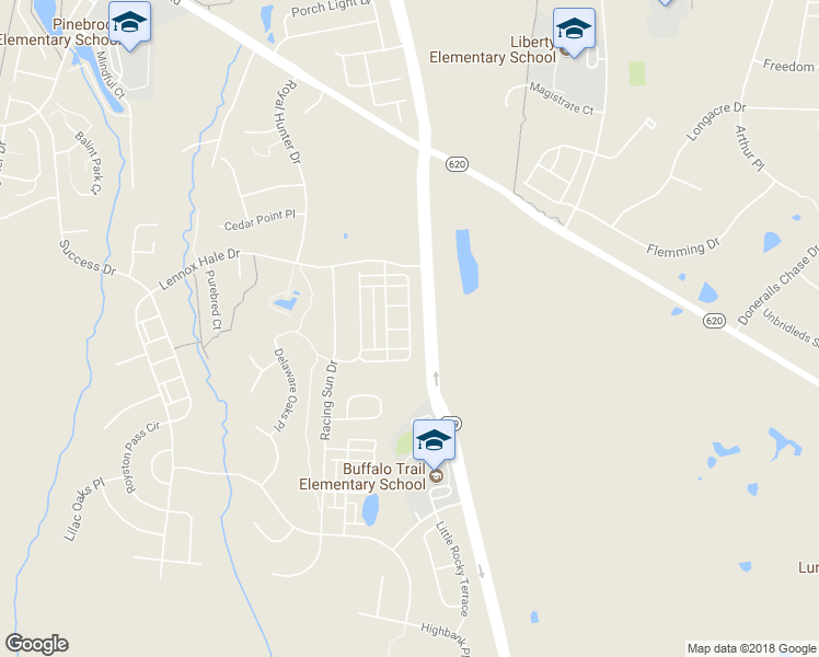 map of restaurants, bars, coffee shops, grocery stores, and more near Sandown Park Terrace in Chantilly